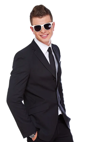A businessman in a black suit — Stock Photo, Image