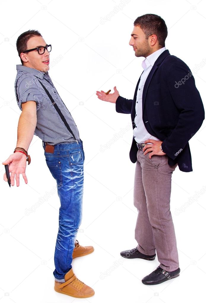 Two men are having a talk