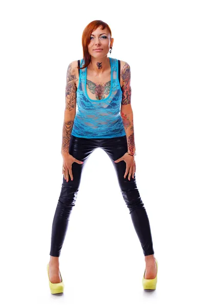A girl with tattoos — Stock Photo, Image