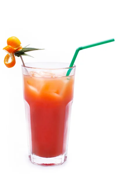 Fresh and cold orange cocktail with ice — Stock Photo, Image