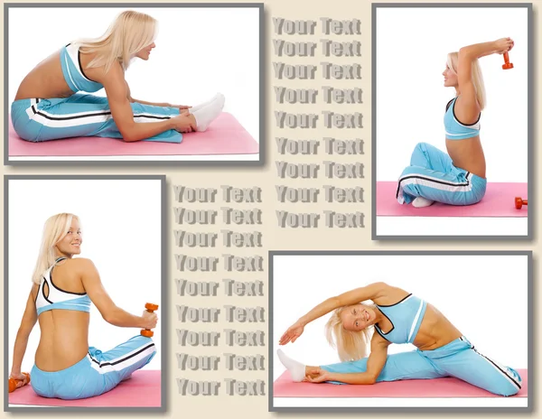 Instructor demonstrating some exercises for woman health — Stock Photo, Image