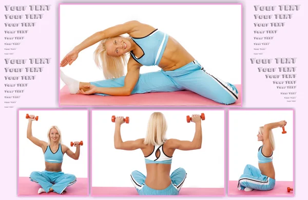 Fit woman is conducting a training in studio — Stock Photo, Image