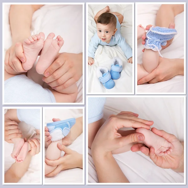 Smiling baby boy and his soft legs — Stock Photo, Image