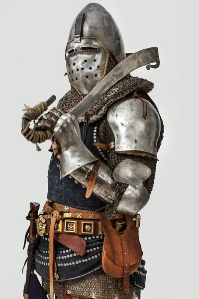 Armored knight with his sword — Stock Photo, Image