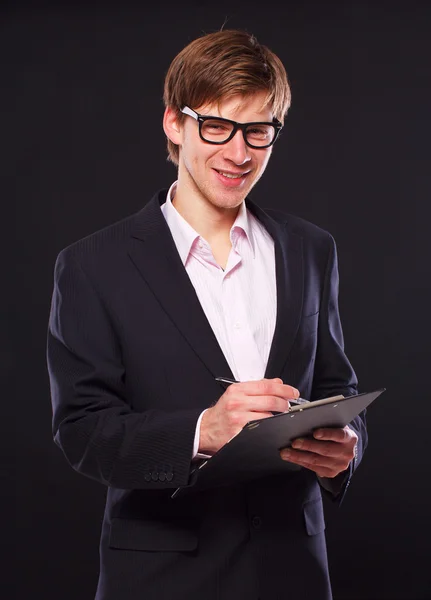 Businessman with  folder — Stock Photo, Image