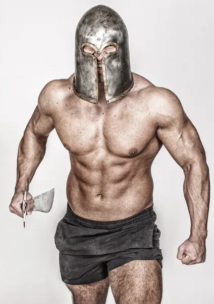 Madieval warrior is getting on the fight — Stock Photo, Image