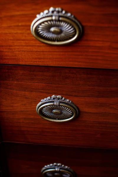 Three lockers of antique cupboard — Stock Photo, Image