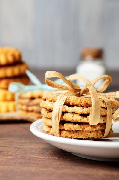 Φωτογραφία closeup των σωρευμένων cookies — Φωτογραφία Αρχείου