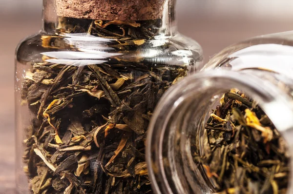 Closeup of two tea jars — Stock Photo, Image