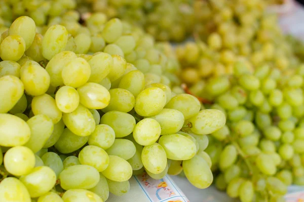 Clusters of white grapes at the market — Stock Photo, Image