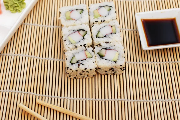 Some raw restaurant made sushi — Stock Photo, Image