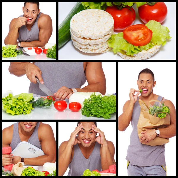 Man and vegetables — Stock Photo, Image