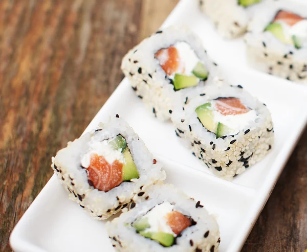 Sushi with salmon — Stock Photo, Image