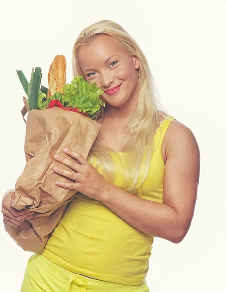 Mujer con comida —  Fotos de Stock