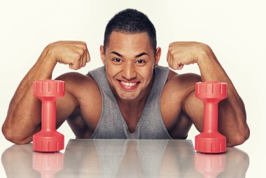 Man with dumbbells clipart