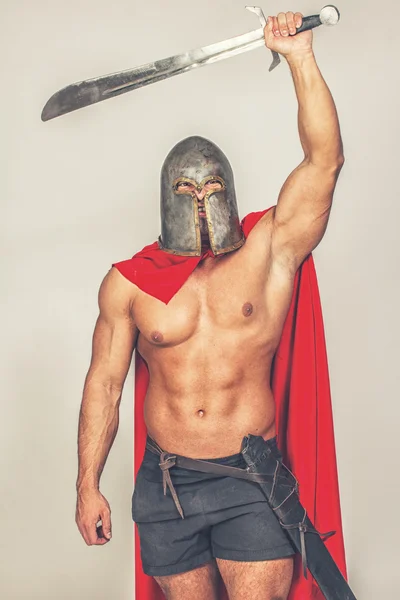 Barbarian with weapon — Stock Photo, Image