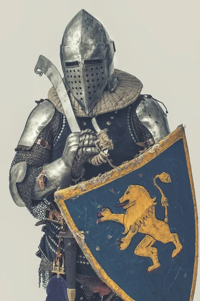 Knight with weapon — Stock Photo, Image