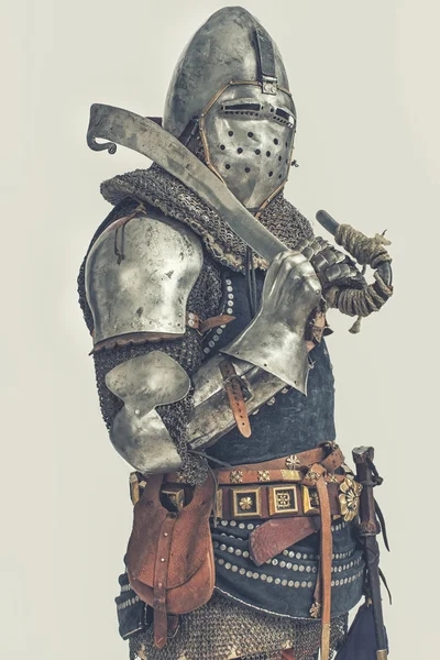 Knight with weapon — Stock Photo, Image