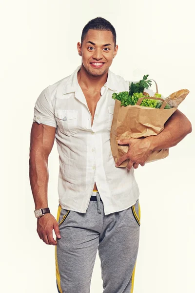 Man with food — Stock Photo, Image