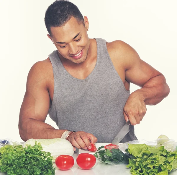 Man and vegetables — Stock Photo, Image