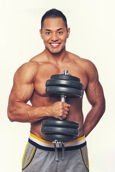 Man met dumbbell — Stockfoto