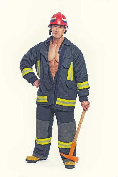 Bombero muscular — Foto de Stock