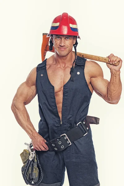 Muscle fireman — Stock Photo, Image