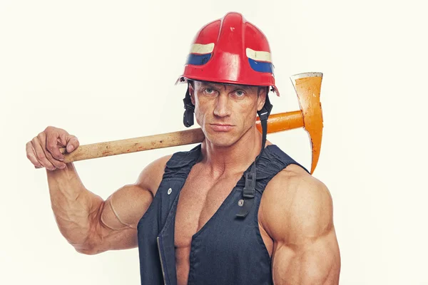 Muscle fireman — Stock Photo, Image