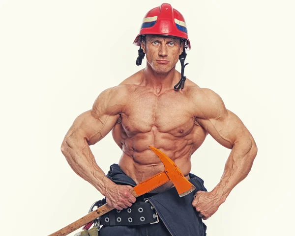 Muscle fireman — Stock Photo, Image