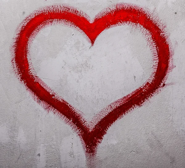 Red heart on wall — Stock Photo, Image