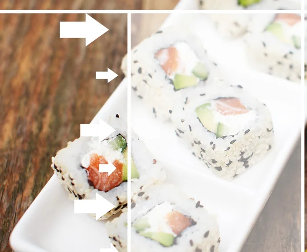 Sushi con salmone — Foto Stock