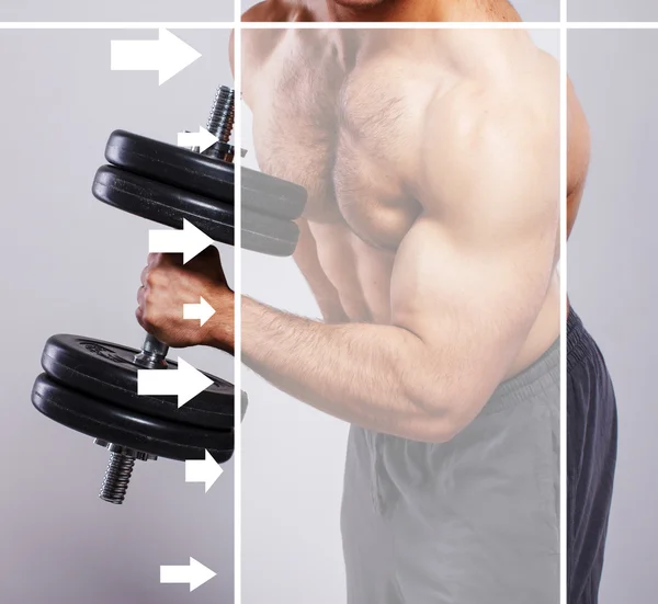 Man with dumbbell — Stock Photo, Image