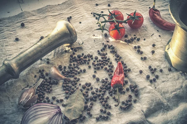 Spaanse peper en tomaten — Stockfoto