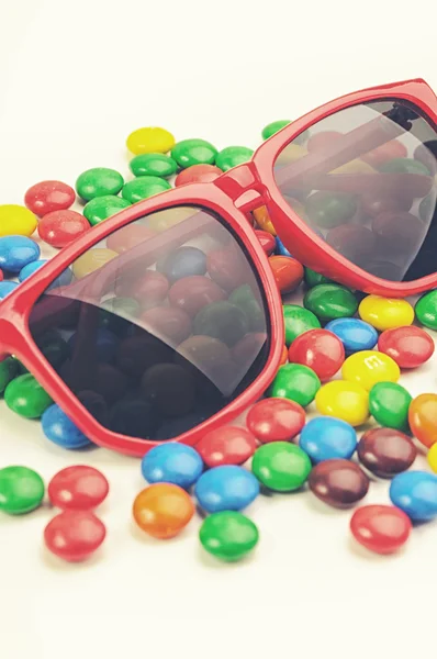 糖果和太阳镜 — 图库照片