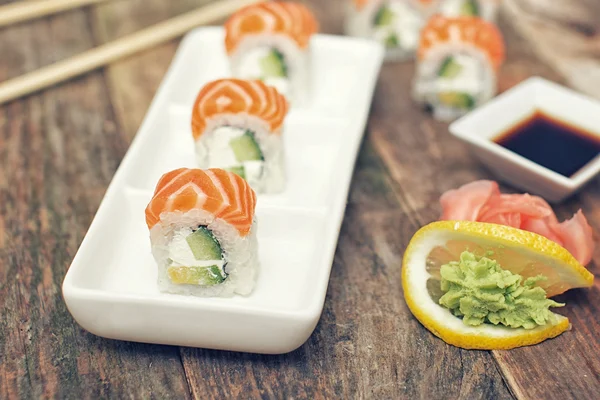 Lachssushi — Stockfoto