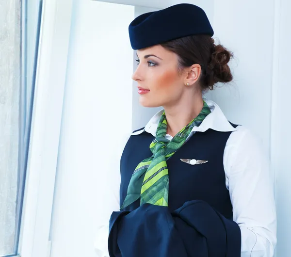 Szép stewardess — Stock Fotó