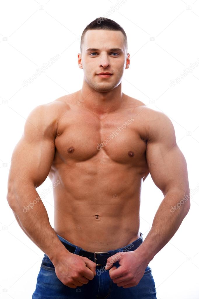 Man with muscled arms and chest