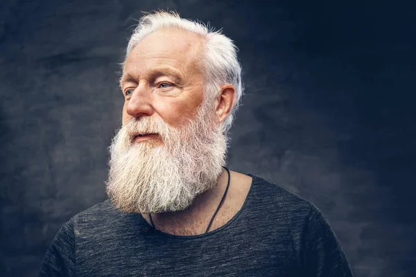 Grand-père élégant avec barbe grise et coiffure moderne — Photo