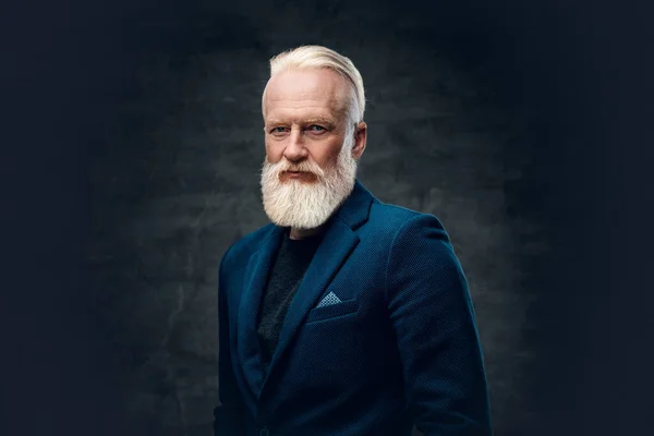 Photo Homme Âgé Avec Une Longue Barbe Des Cheveux Gris — Photo