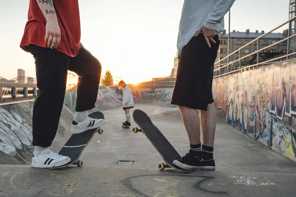 Cultura Hipster Estilo Vida Activo Tiro Dos Chicos Geniales Con — Foto de Stock