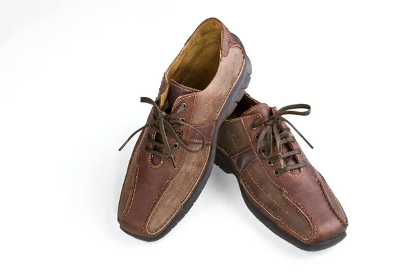 BROWN LEATHER MAN 'S SHOES — стоковое фото