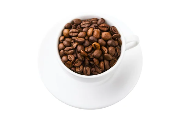 Puchar i smażone ziarna kawy — Zdjęcie stockowe