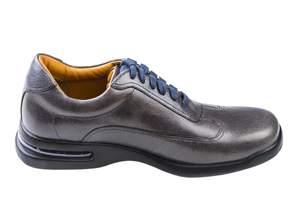 Šedé kožené Pánské boty — Stock fotografie