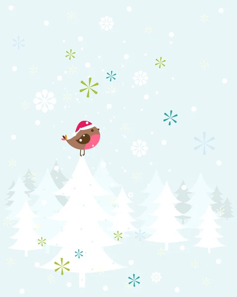 Robin Kerstmis vogel — Stockfoto