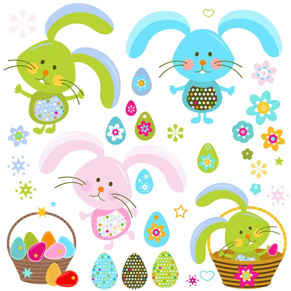 Easter bunnies — Stock Vector