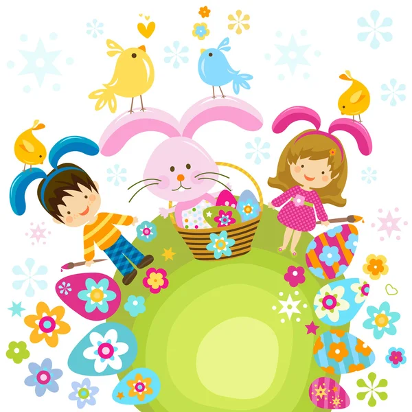 Pâques enfants — Image vectorielle