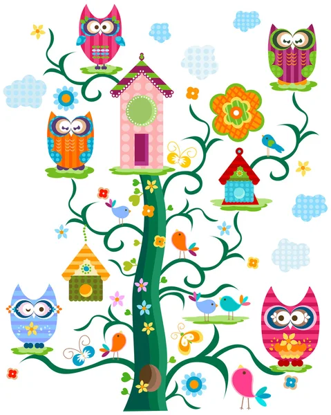 Arbre de hibou — Image vectorielle