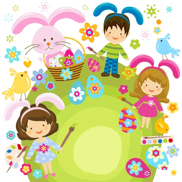 Easter children — Stock Vector