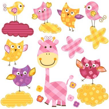 Sevimli kuş ve zürafa