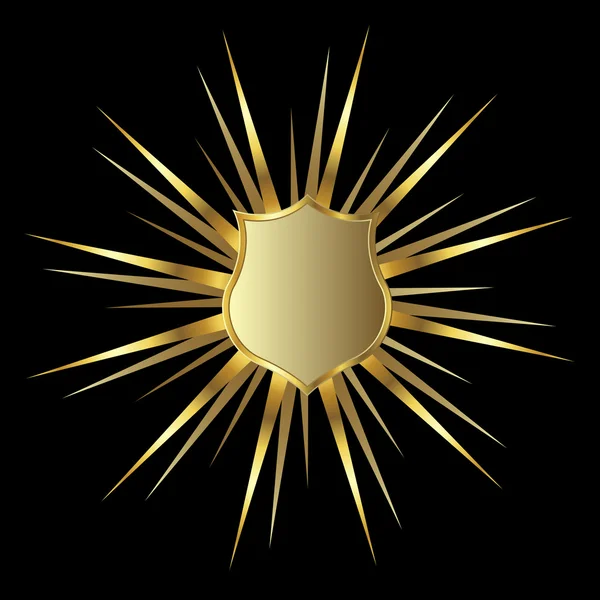 Golden shield — Stock Vector